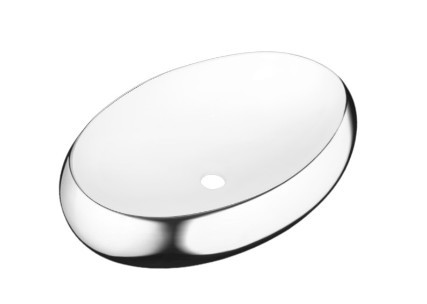 Mosdó, Invena Fresco mosdókagyló, ovális, fehér-króm, 59 cm CE-31-001-W