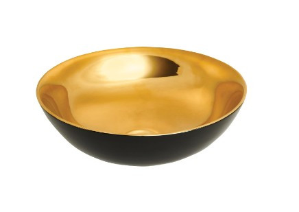Mosdó, Invena Tinos mosdókagyló, kerek, fényes, fekete-arany 39,5 cm CE-43-027-C