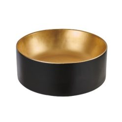   Mosdó, Invena Keto mosdókagyló,kerek, fekete-arany, 42 cm CE-14-017-C