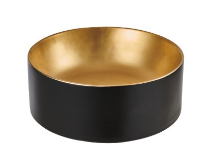 Mosdó, Invena Keto mosdókagyló,kerek, fekete-arany, 42 cm CE-14-017-C