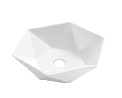 Mosdó, Invena Naksos Invena Trend hatszögletű mosdókagyló, fehér 54 cm CE-55-001-C