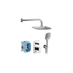   Falba süllyesztett csaptelep, Ravak 10° Free zuhanyszett TD F 090.00CR.O2.RB070, króm X07S011