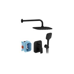   Falba süllyesztett csaptelep, Ravak 10° Free zuhanyszett TD F 090.21BL.O2, fekete X07S013