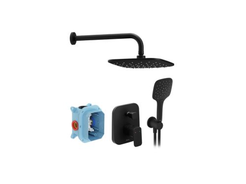 Falba süllyesztett csaptelep, Ravak 10° Free zuhanyszett TD F 090.21BL.O2, fekete X07S013