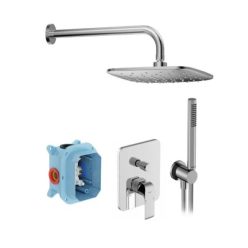   Falba süllyesztett csaptelep, Ravak Flat zuhanyszett FL 090.01CR.O2.RB072, króm X07S070