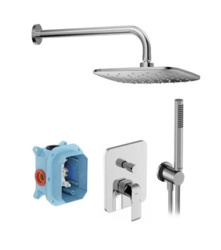 Falba süllyesztett csaptelep, Ravak Flat zuhanyszett FL 090.01CR.O2.RB072, króm X07S070