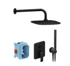 Falba süllyesztett csaptelep, Ravak Flat zuhanyszett FL 090.21BL.O2.RB072, fekete X07S071