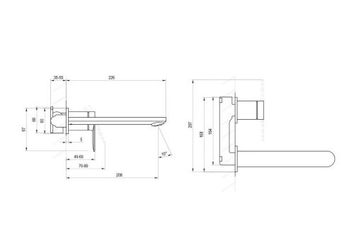 Falba süllyesztett csaptelep, Ravak Chrome II mosdó csaptelep fekete CR II 019.20BL.O1 X070592