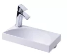 Mosdó, Ravak Rainbow Mini 400 kézmosdó, fehér, balos XJX01140005