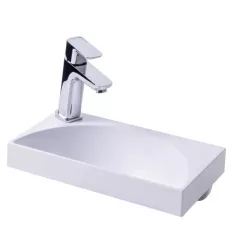   Mosdó, Ravak Rainbow Mini 400 kézmosdó, fehér, balos XJX01140005
