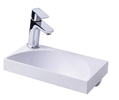 Mosdó, Ravak Rainbow Mini 400 kézmosdó, fehér, balos XJX01140005