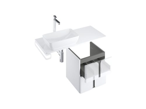 Alsó szekrény, Ravak SD Balance 50 mosdó alatti szekrény, fehér/grafit X000001365