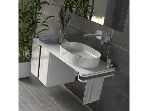 Alsó szekrény, Ravak SD Balance 50 mosdó alatti szekrény, fehér/grafit X000001365