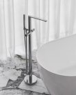 Kádtöltő csaptelep, Ravak Chrome II padlón álló csaptelep zuhanyszettel, króm X070456