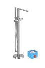 Kádtöltő csaptelep, Ravak Chrome II padlón álló csaptelep zuhanyszettel, króm X070456