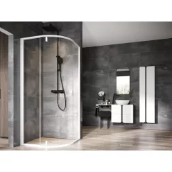   Zuhanykabin, Ravak Nexty NSKK3 zuhanykabin 80x80 matt fehér/átlátszó üveg 3O644E01Z1