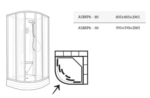 Zuhanybox, Ravak Supernova ASBKP6 zuhanybox 80x80 fehér/grape üveggel 80644112ZG
