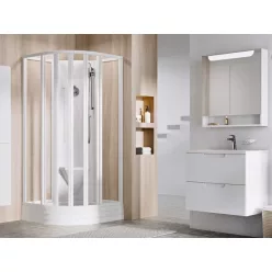   Zuhanybox, Ravak Supernova ASBKP6 zuhanybox 80x80 fehér/átlátszó üveggel 80644112Z1