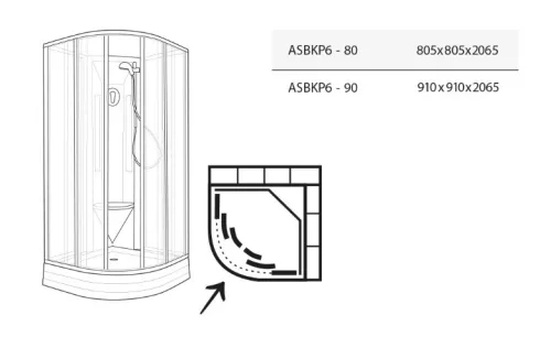 Zuhanybox, Ravak Supernova ASBKP6 zuhanybox 90x90 fehér/grape üveggel 80677112ZG