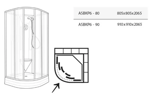 Zuhanybox, Ravak Supernova ASBKP6 zuhanybox 90x90 fehér/pearl 8067711211