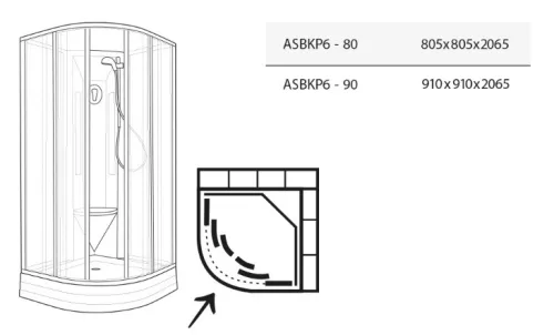 Zuhanybox, Ravak Supernova ASBKP6 zuhanybox 90x90 fehér/átlátszó üveggel 80677112Z1