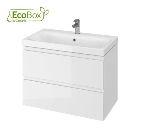 Alsó szekrény, Cersanit Moduo 80, fényes fehér, alsó szekrény mosdóval S801-221-DSM
