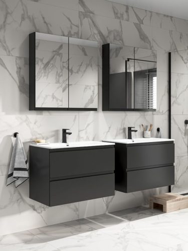 Alsó szekrény, Cersanit Moduo 60, antracit, alsó szekrény mosdóval S801-480