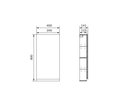 Fali szekrény, Cersanit Moduo 40, antracit S590-073-DSM