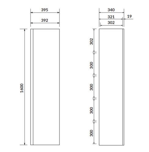 Fali szekrény, Cersanit Moduo 40, antracit S590-086
