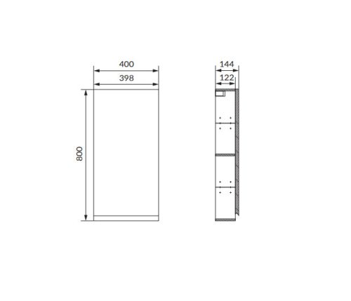 Felső szekrény, Cersanit Moduo 40 tükrös szekrény, antracit  S590-071-DSM