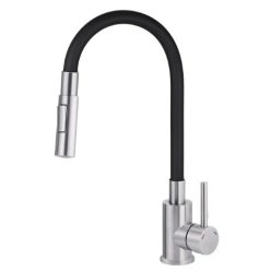   Mosogató csaptelep,Deante Luno 2 áramlási típus fekete,szálcsiszolt acél BOC_B740