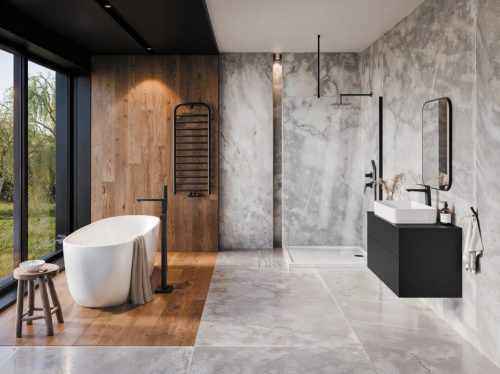 Falba süllyesztett csaptelep, Deante Blur falsík alatti zuhanyszett, fekete NQL_N9YK