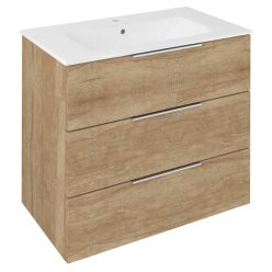   Alsó szekrény, Sapho Cirasa Mosdótartó szekrény, 3 fiókkal, 79,8x75x46cm,Alabama tölgy CR831-2222