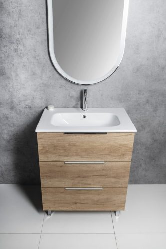 Alsó szekrény, Sapho Cirasa Mosdótartó szekrény, 3 fiókkal, 79,8x75x46cm,Alabama tölgy CR831-2222