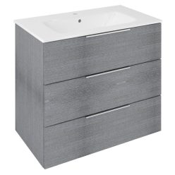   Alsó szekrény, Sapho Cirasa Mosdótartó szekrény, 3 fiókkal, 79,8x75x46cm, ezüst tölgy CR831-1111