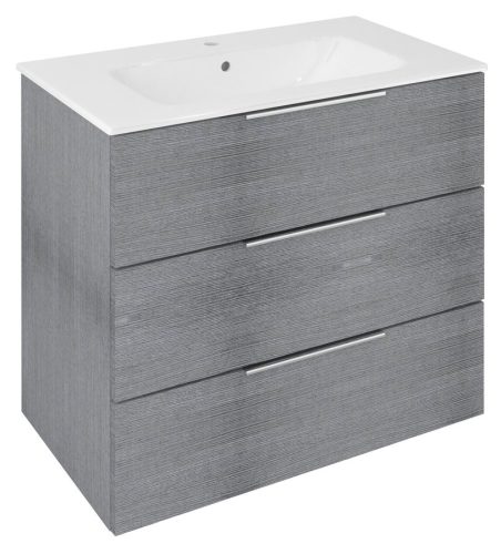 Alsó szekrény, Sapho Cirasa Mosdótartó szekrény, 3 fiókkal, 79,8x75x46cm, ezüst tölgy CR831-1111