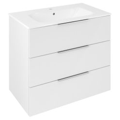   Alsó szekrény, Sapho Cirasa Mosdótartó szekrény, 3 fiókkal, 79,8x75x46cm, fényes fehér CR831-3030