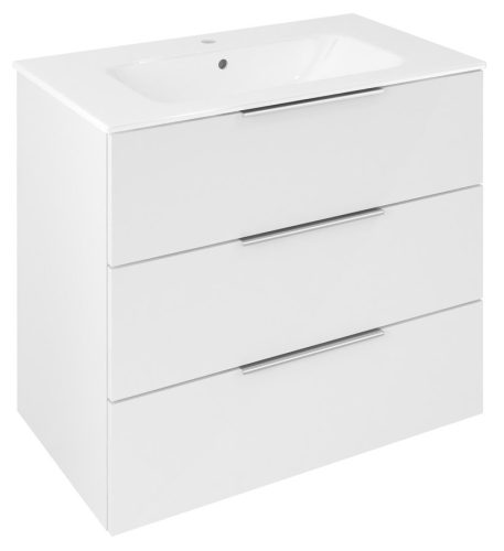 Alsó szekrény, Sapho Cirasa Mosdótartó szekrény, 3 fiókkal, 79,8x75x46cm, fényes fehér CR831-3030