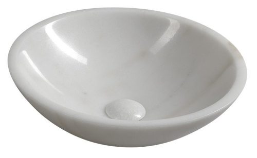 Mosdó, Sapho Blok kőmosdó 40 cm, fehér márvány 2401-34