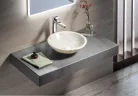Mosdó, Sapho Blok kőmosdó 40 cm, fehér márvány 2401-34