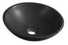Mosdó, Sapho Blok kőmosdó 40 cm, matt Marquin fekete 2401-35