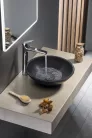 Mosdó, Sapho Blok kőmosdó 40 cm, matt Marquin fekete 2401-35