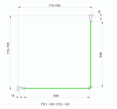 Zuhanykabin, Aquatrend Quatro C88 80x80