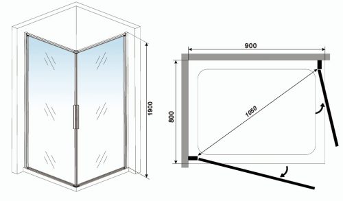 Zuhanykabin, Aquatrend Quatro C98 90x80