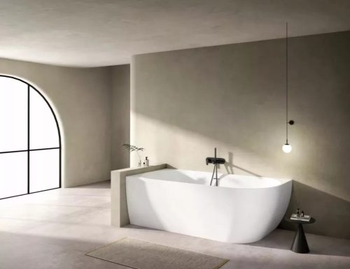 Kád, Aquatrend Monaco félszabadon álló kád fehér lefolyóval, balos 160x80