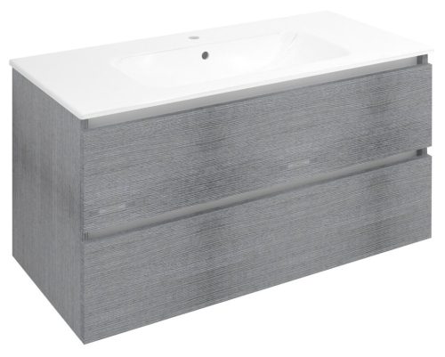 Alsó szekrény, Sapho Ezara mosdótartó szekrény 99,8x52x46 cm, ezüst tölgy EZ101-1111