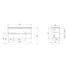 Alsó szekrény, Sapho Ezara mosdótartó szekrény 120x55x46 cm, alabama tölgy EZ121-2222