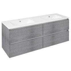   Alsó szekrény, Sapho Ezara mosdótartó szekrény 140x55x46 cm, ezüst tölgy EZ141-1111