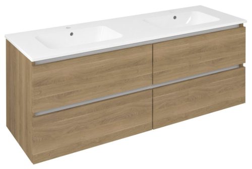 Alsó szekrény, Sapho Ezara mosdótartó szekrény 140x55x46 cm, cuneo tölgy EZ141-2525