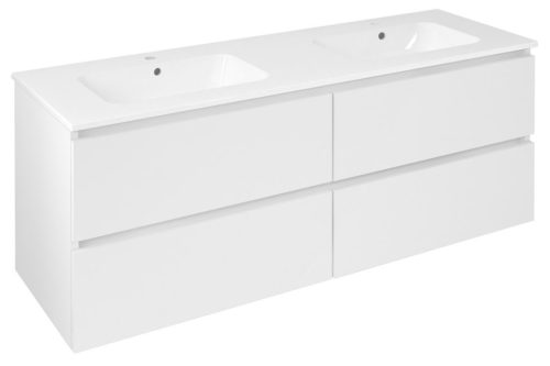 Alsó szekrény, Sapho Ezara mosdótartó szekrény 140x55x46 cm, fényes fehér EZ141-3030